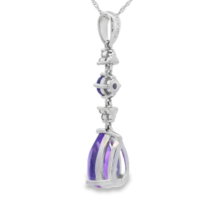 Amethyst Diamond Fashion Pendants 10KT White Gold Bids.com