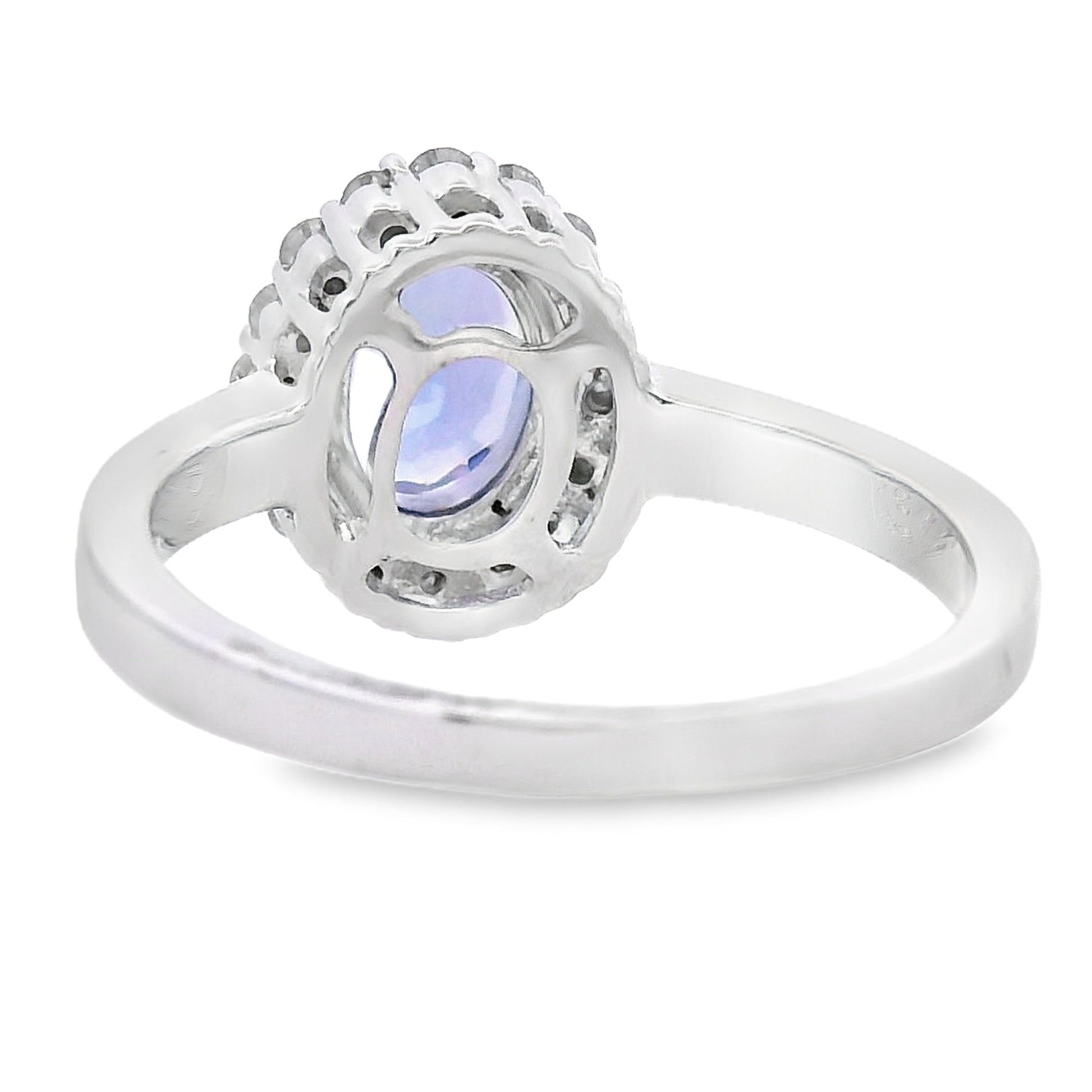 Genuine 1.55ct Tanzanite Diamond Ring 14KT White Gold Bids.com