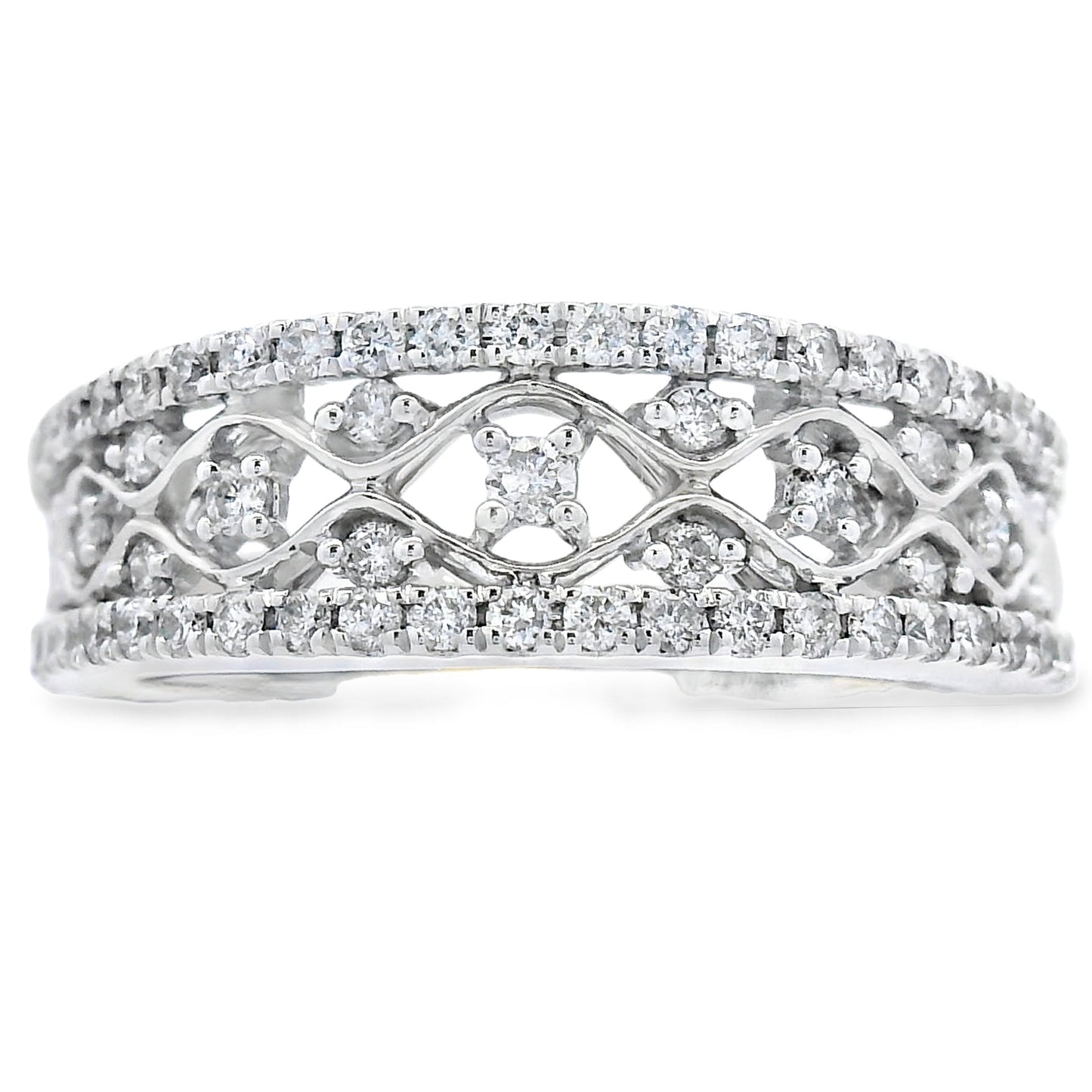 .50ct Diamond Fashion band rings 10KT White Gold Bids.com