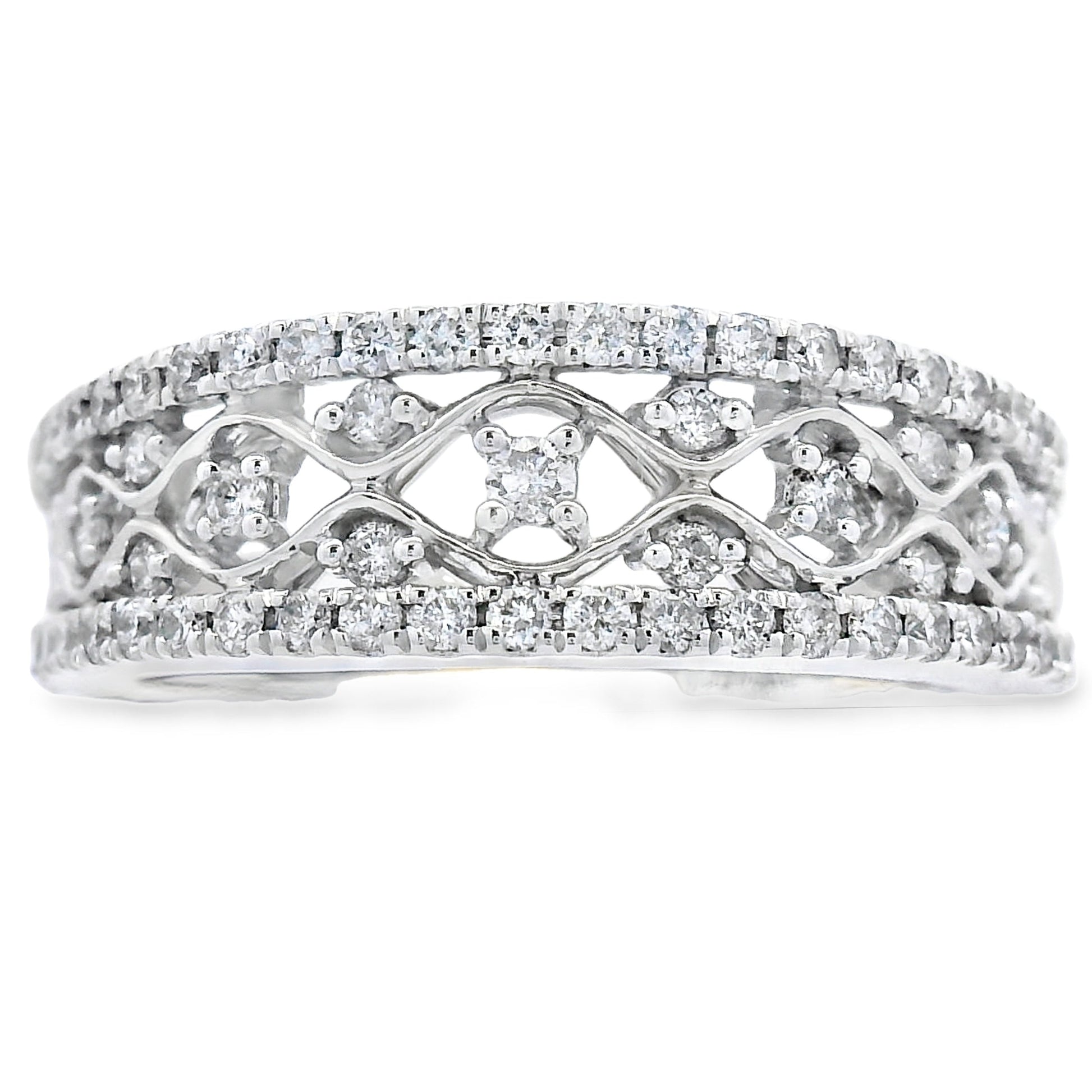 .50ct Diamond Fashion band rings 10KT White Gold Bids.com