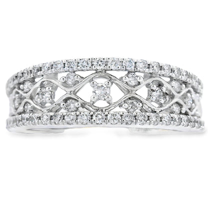 .50ct Diamond Fashion band rings 10KT White Gold Bids.com
