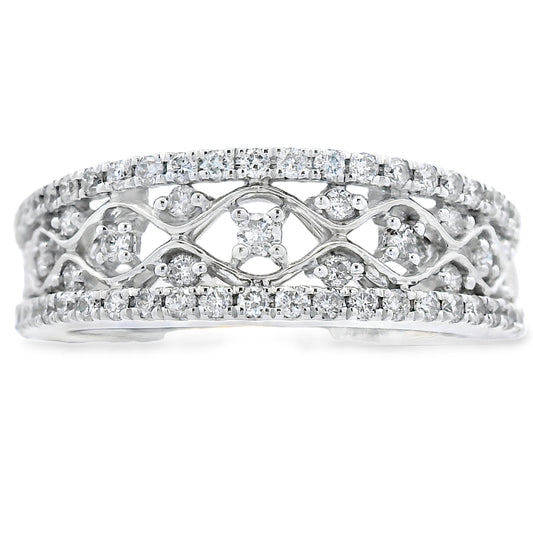 .50ct Diamond Fashion band rings 10KT White Gold Bids.com
