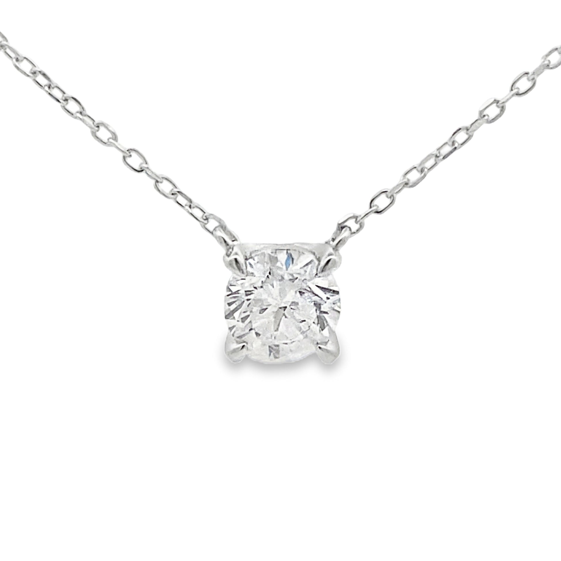 1.00ct Lab Grown Diamond Pendant Sterling Silver Bids.com