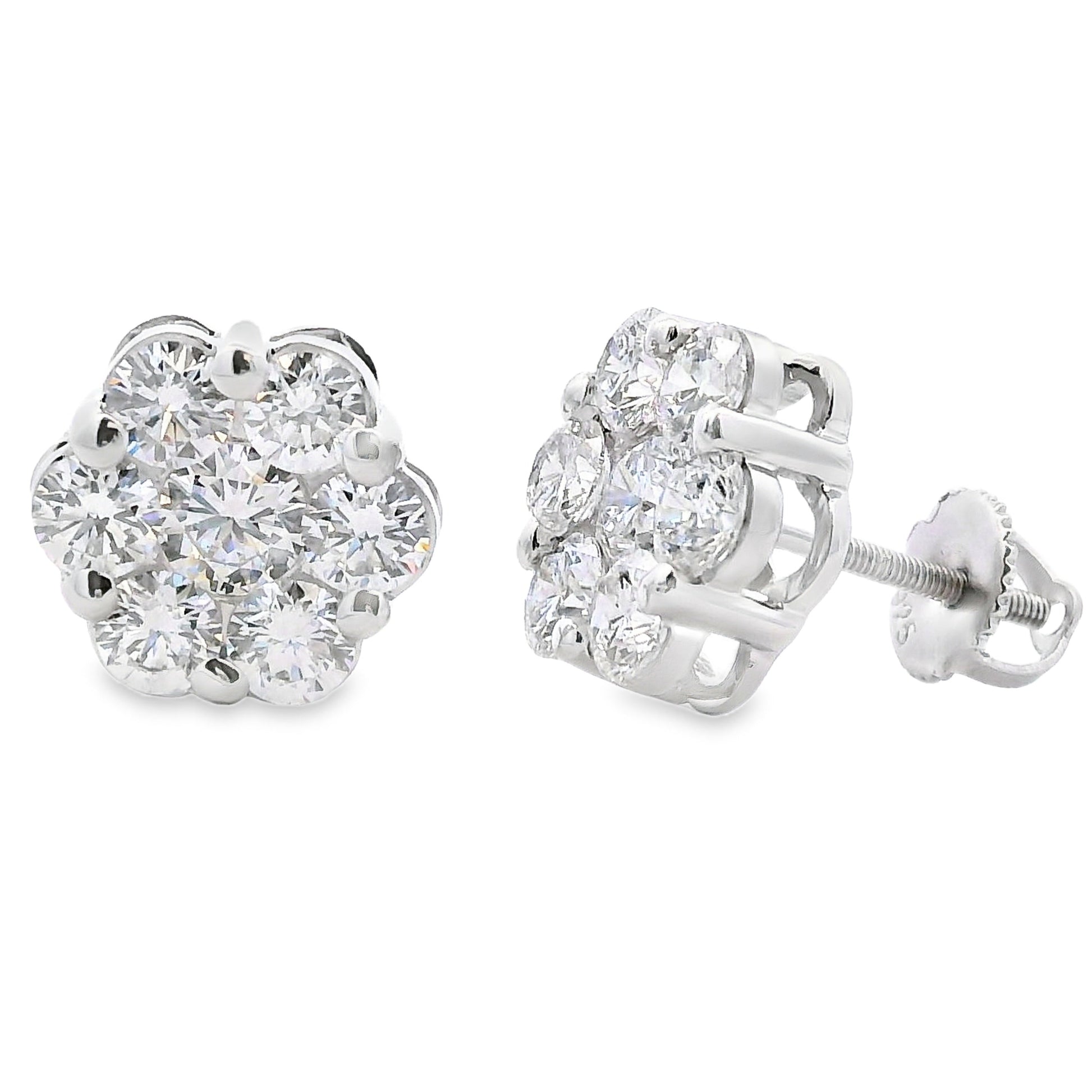 3.09ct Lab Grown Diamond Earrings Sterling Silver Bids.com