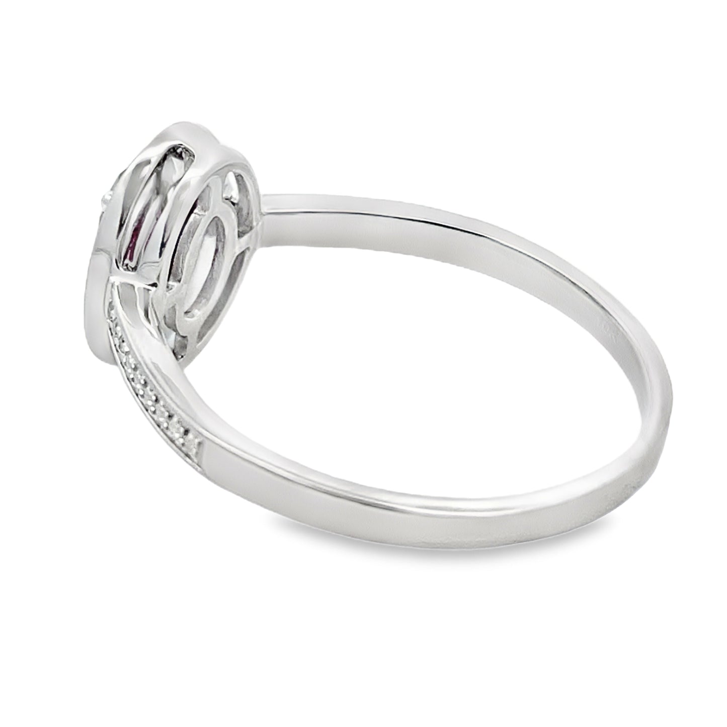 Genuine .62ct Garnet Diamond Ring 10KT White Gold Bids.com