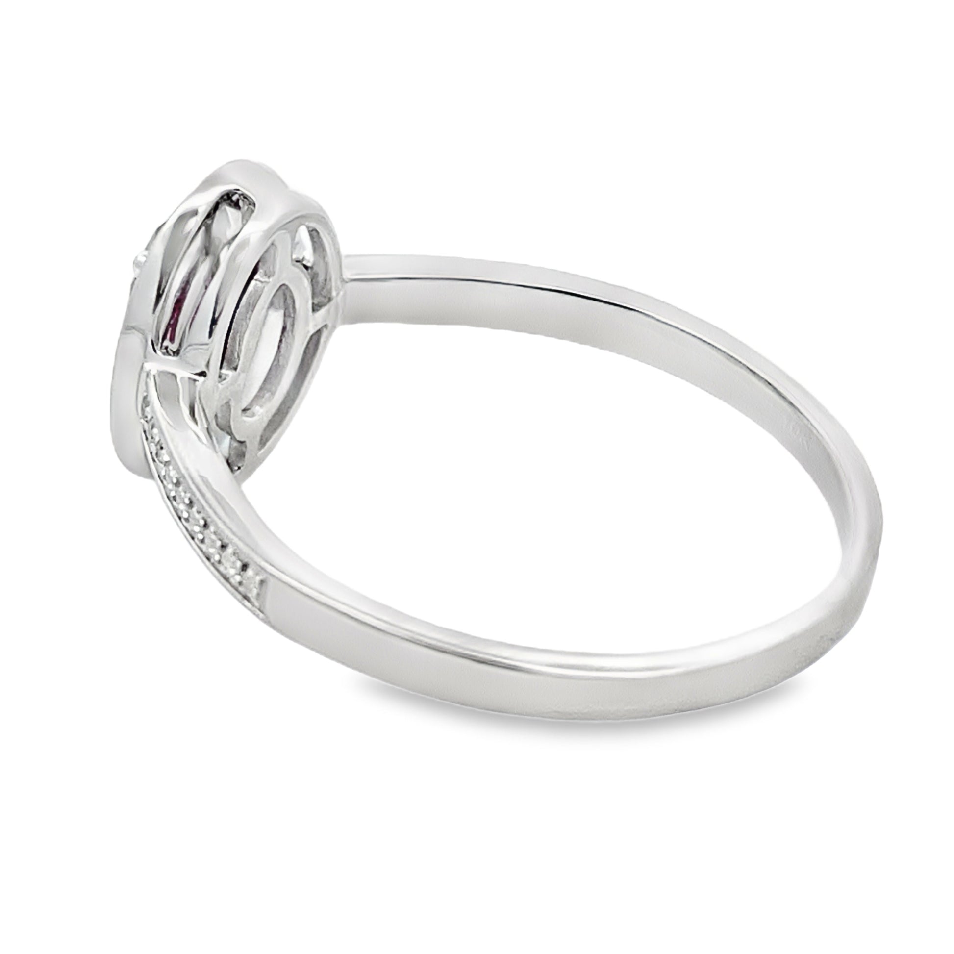 Genuine .62ct Garnet Diamond Ring 10KT White Gold Bids.com