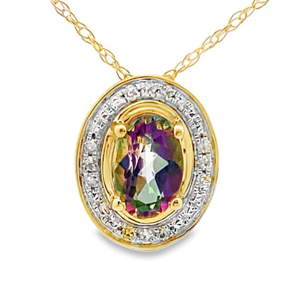 Mystic Fire Topaz Fashion Pendants 10KT Yellow Gold Bids.com