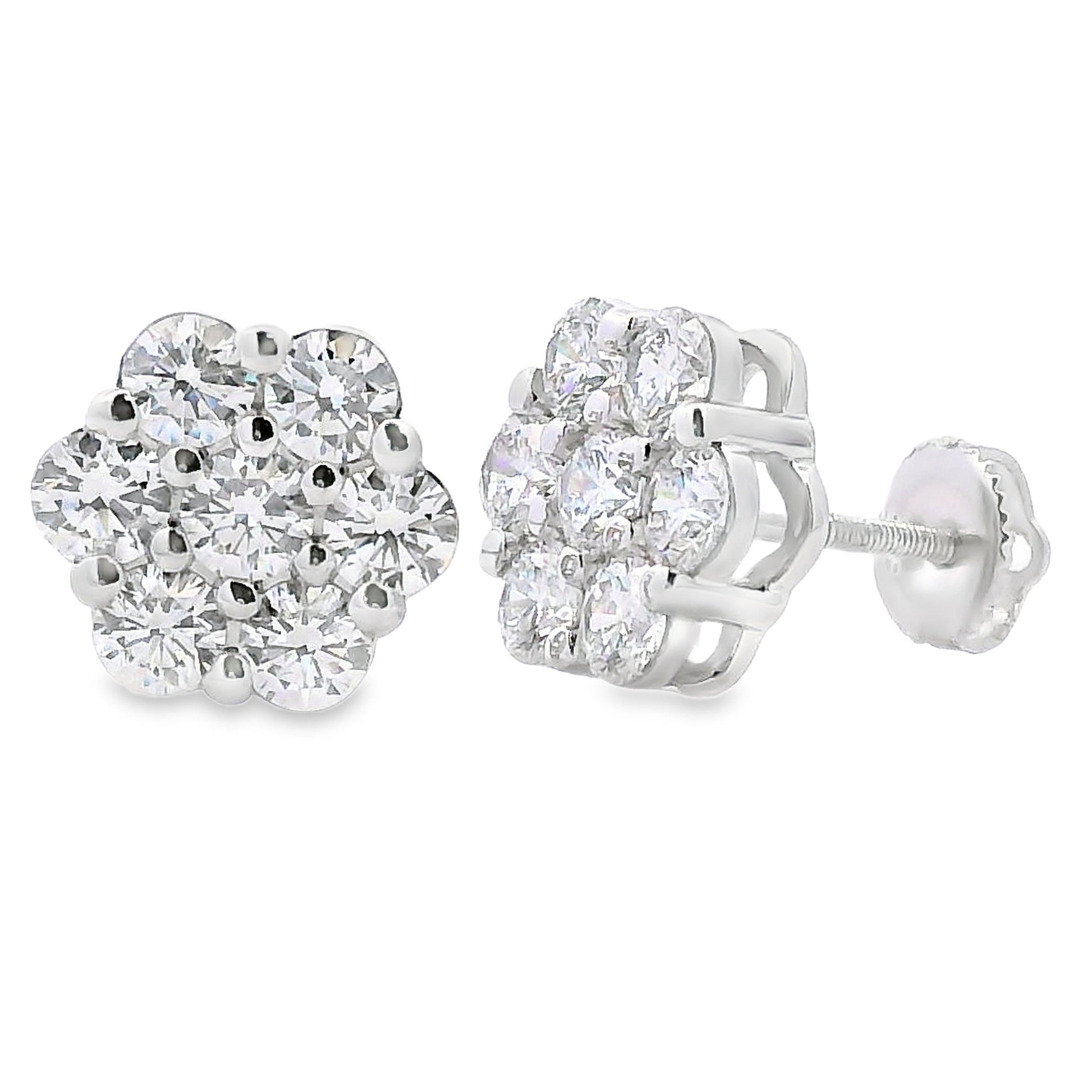 2.81ct Lab Grown Diamond Earrings Sterling Silver Bids.com