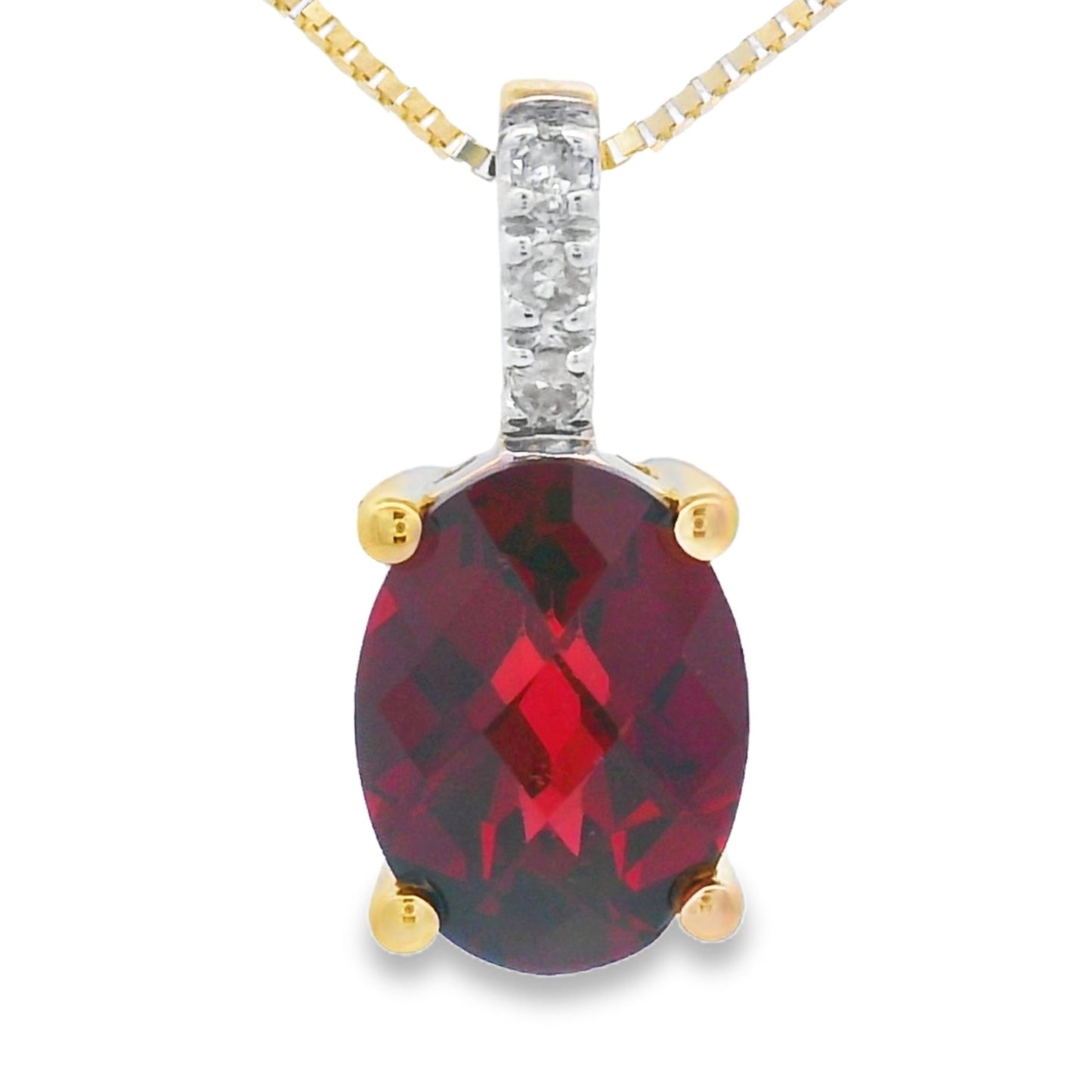1.34ct Garnet Diamond Fashion Pendants 10KT Yellow Gold Bids.com