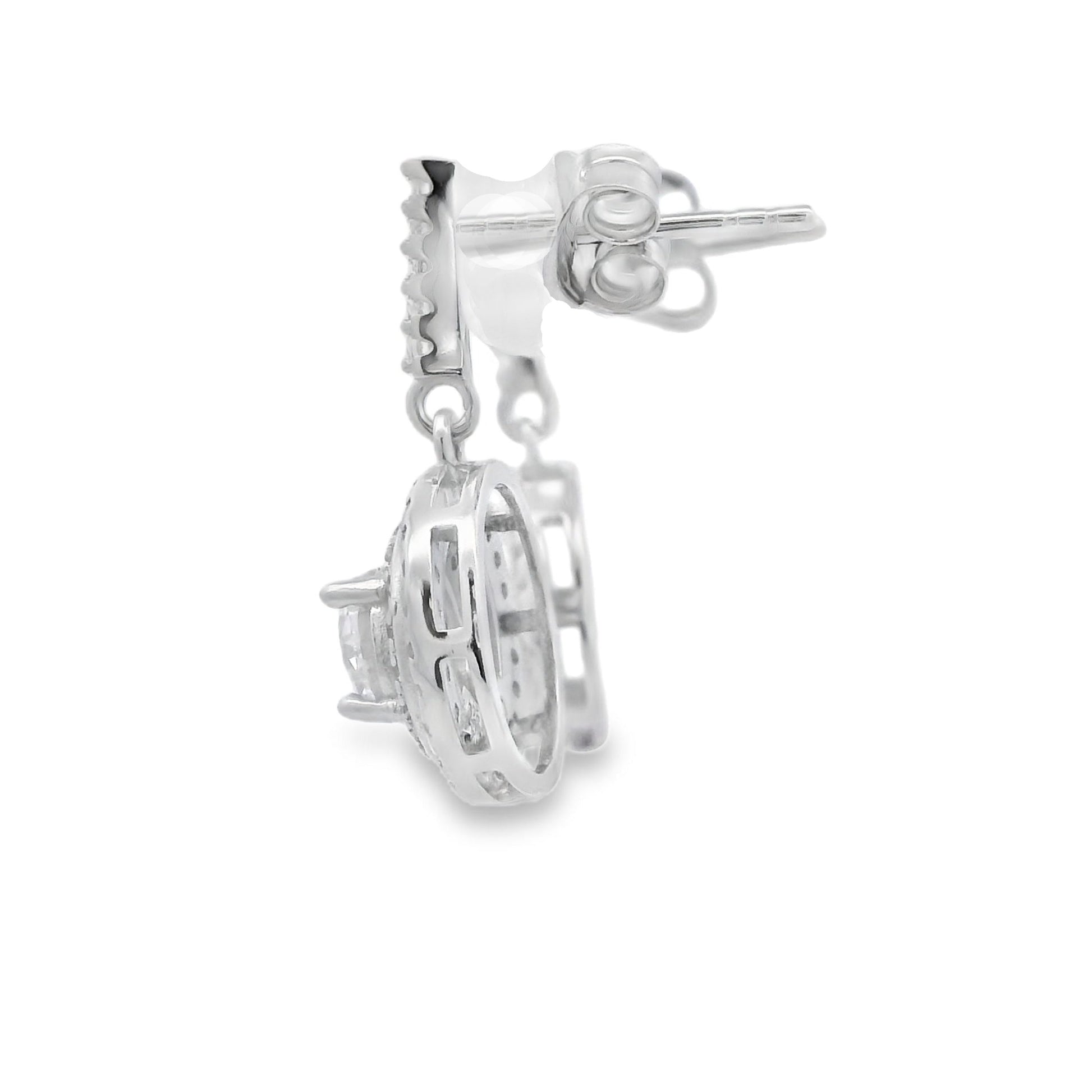 Natural Cubic Zirconia Earrings Sterling Silver Bids.com
