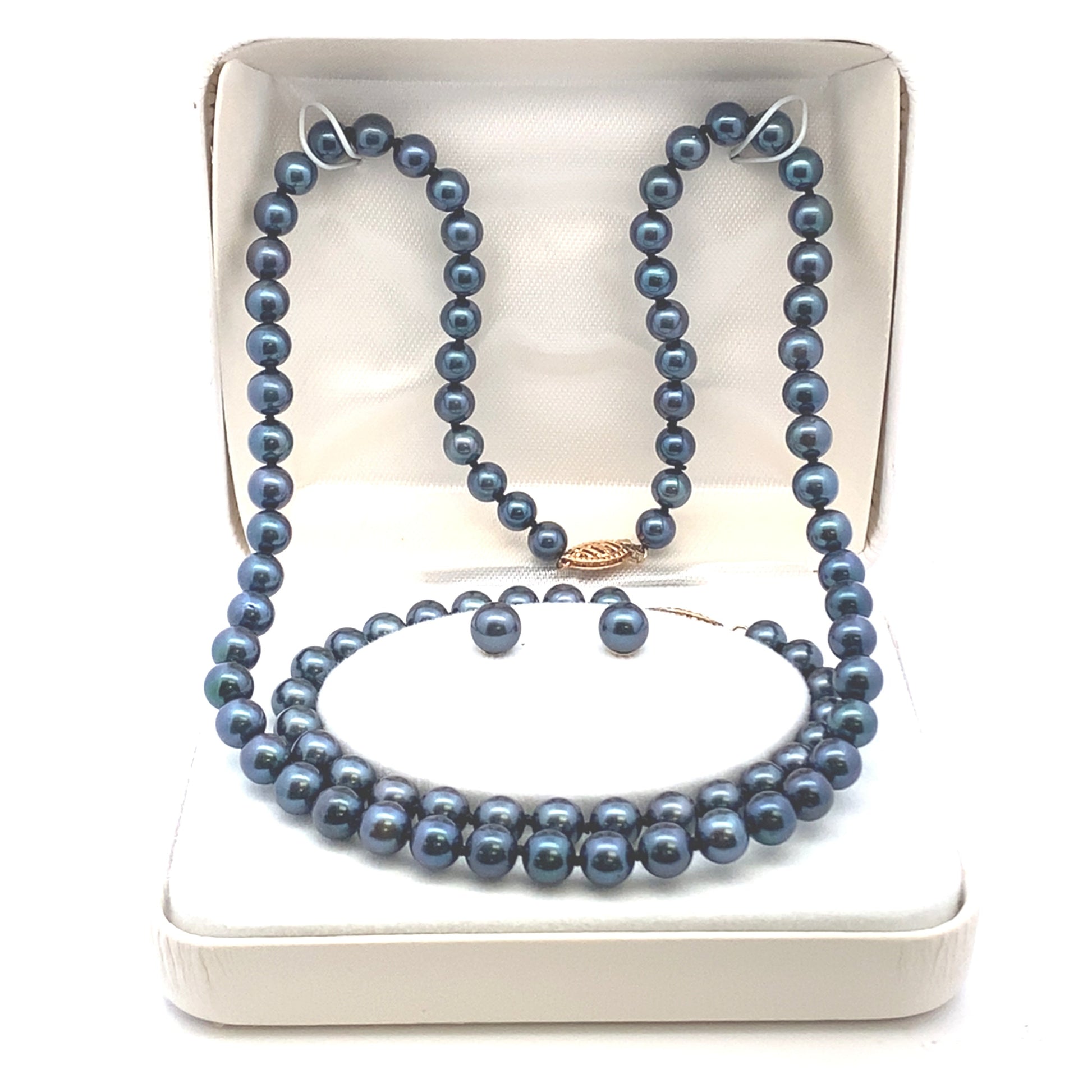 Genuine Akoya Pearl Jewelry sets 14KT Yellow Gold Bids.com
