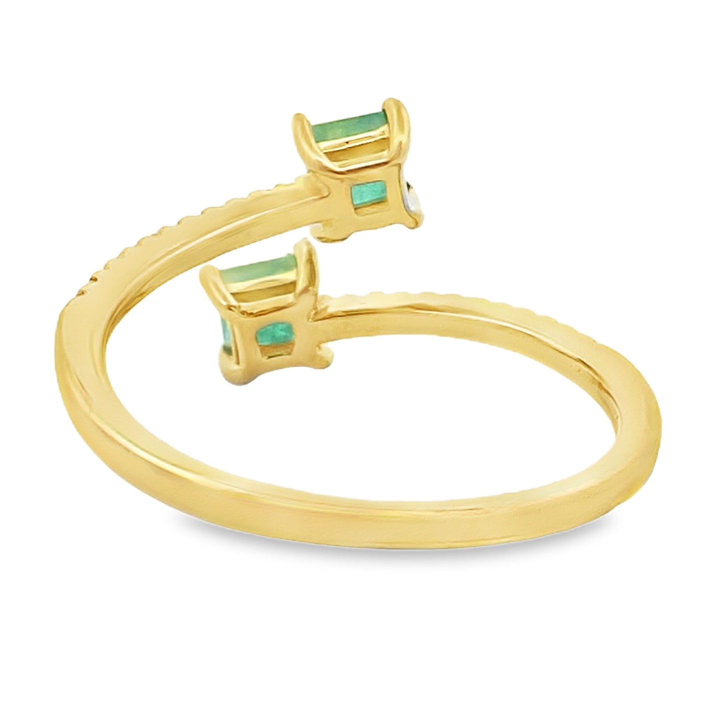 Genuine .47ct Emerald Diamond Ring 14KT Yellow Gold Bids.com