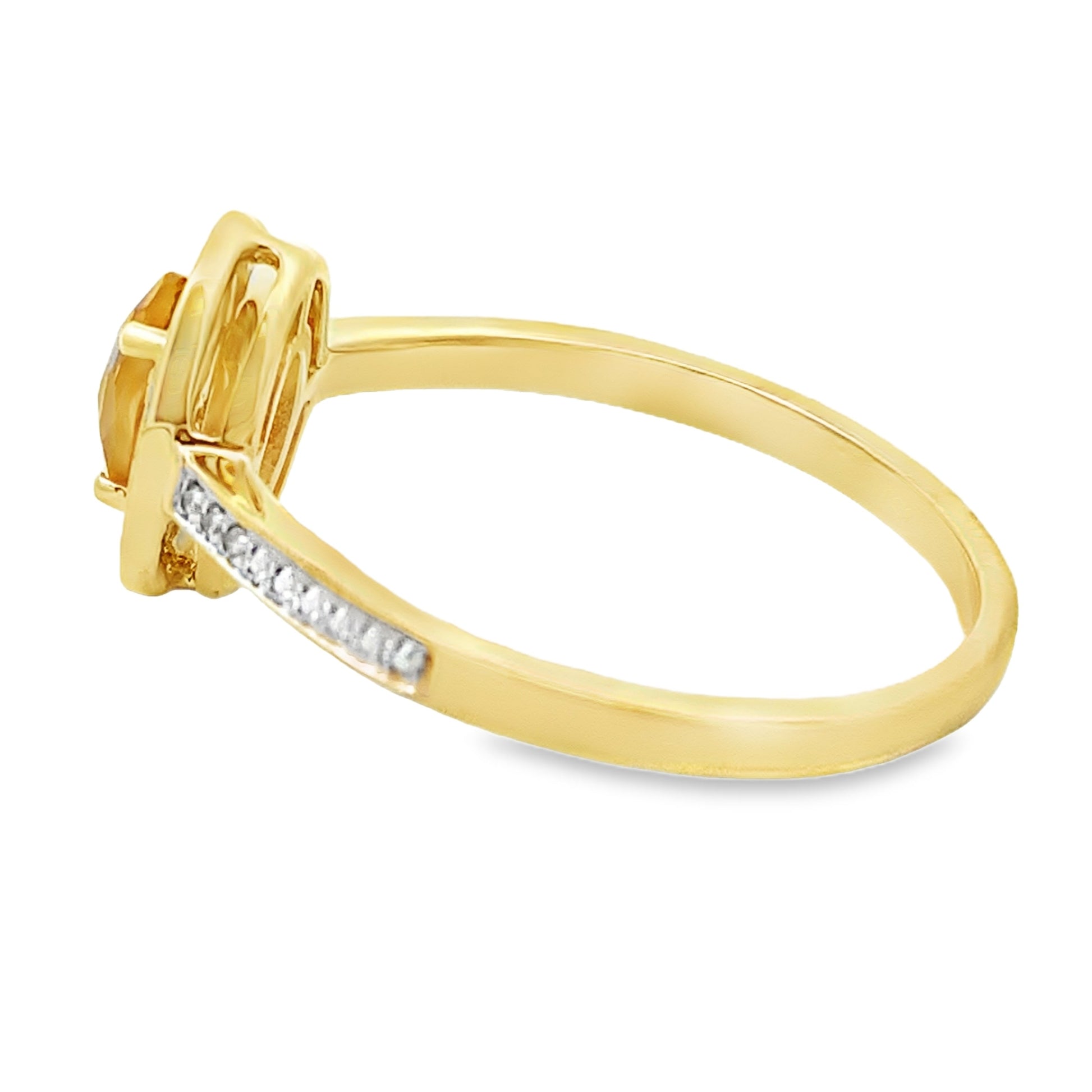 Natural .51ct Citrine Diamond Ring 10KT Yellow Gold Bids.com