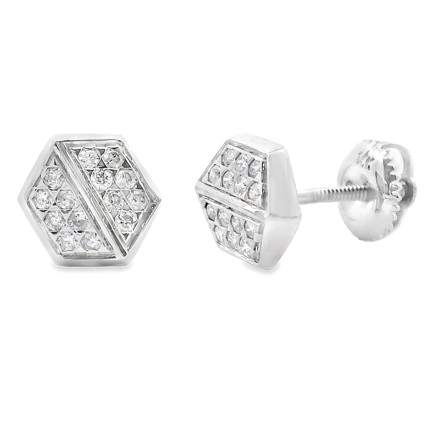 Natural .26ct Diamond Earrings 14KT White Gold Bids.com