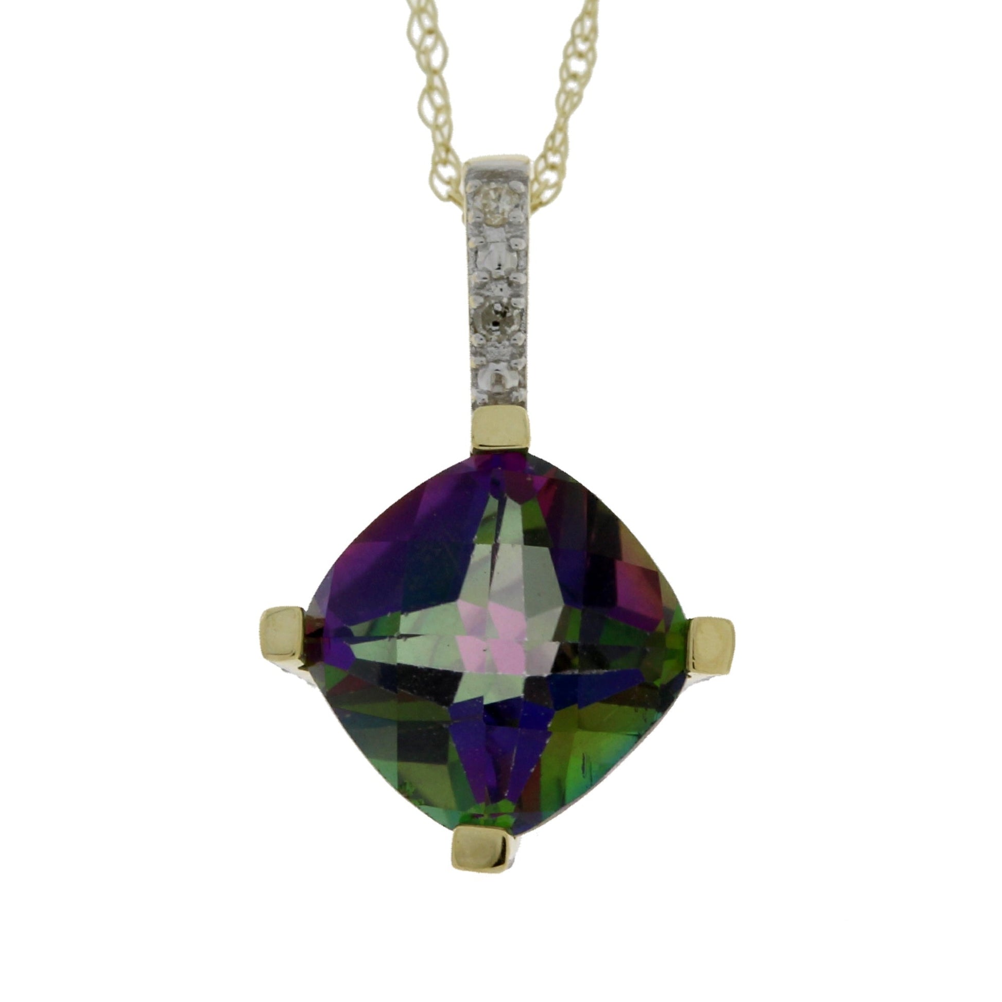 Treated Topaz Diamond Fashion Pendants 10KT Yellow Gold Bids.com