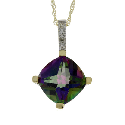 Treated Topaz Diamond Fashion Pendants 10KT Yellow Gold Bids.com