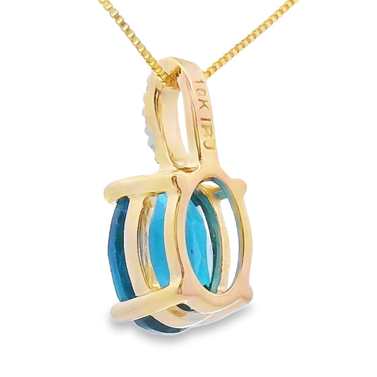 London Blue Topaz Fashion Pendants 10KT Yellow Gold Bids.com