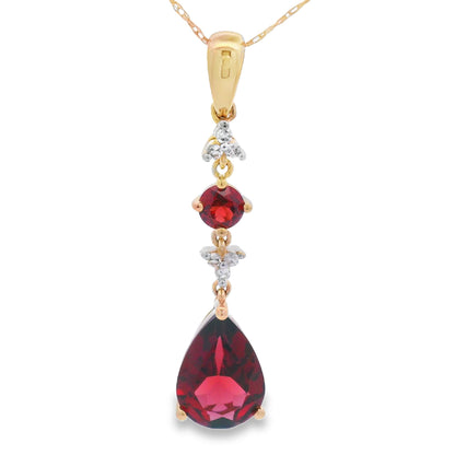 2.25ct Garnet Diamond Fashion Pendants 10KT Yellow Gold Bids.com