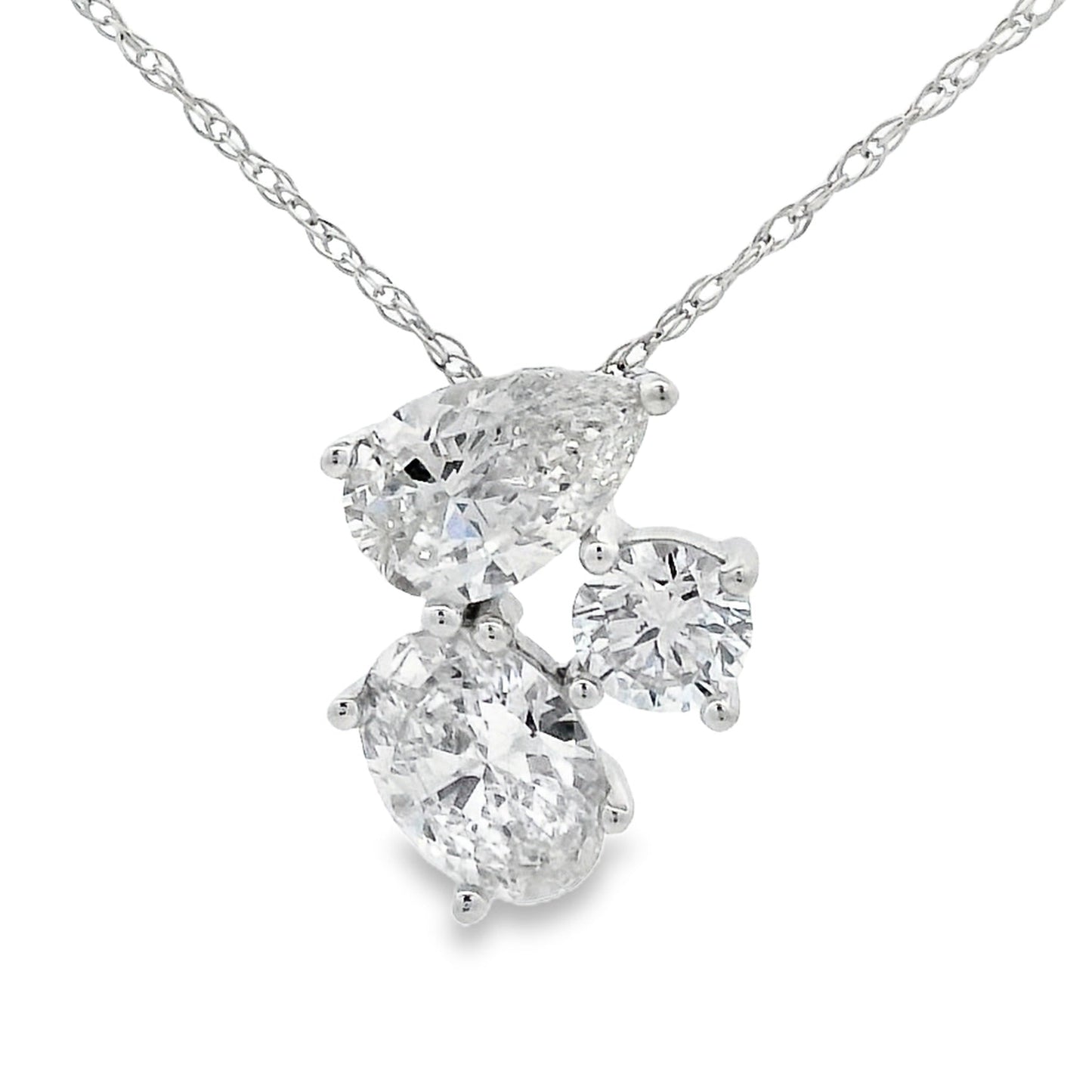Lab Grown Diamond Fashion Pendants 14KT White Gold Bids.com