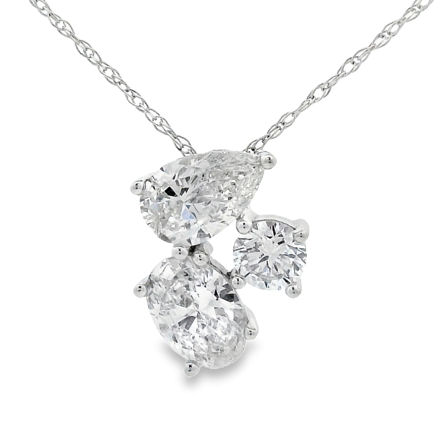 Lab Grown Diamond Fashion Pendants 14KT White Gold Bids.com