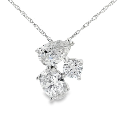 Lab Grown Diamond Fashion Pendants 14KT White Gold Bids.com