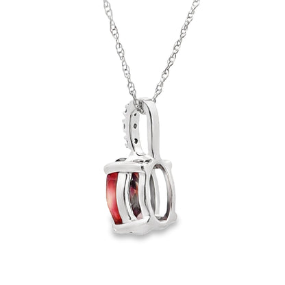 1.42ct Garnet Diamond Fashion Pendants 10KT White Gold Bids.com