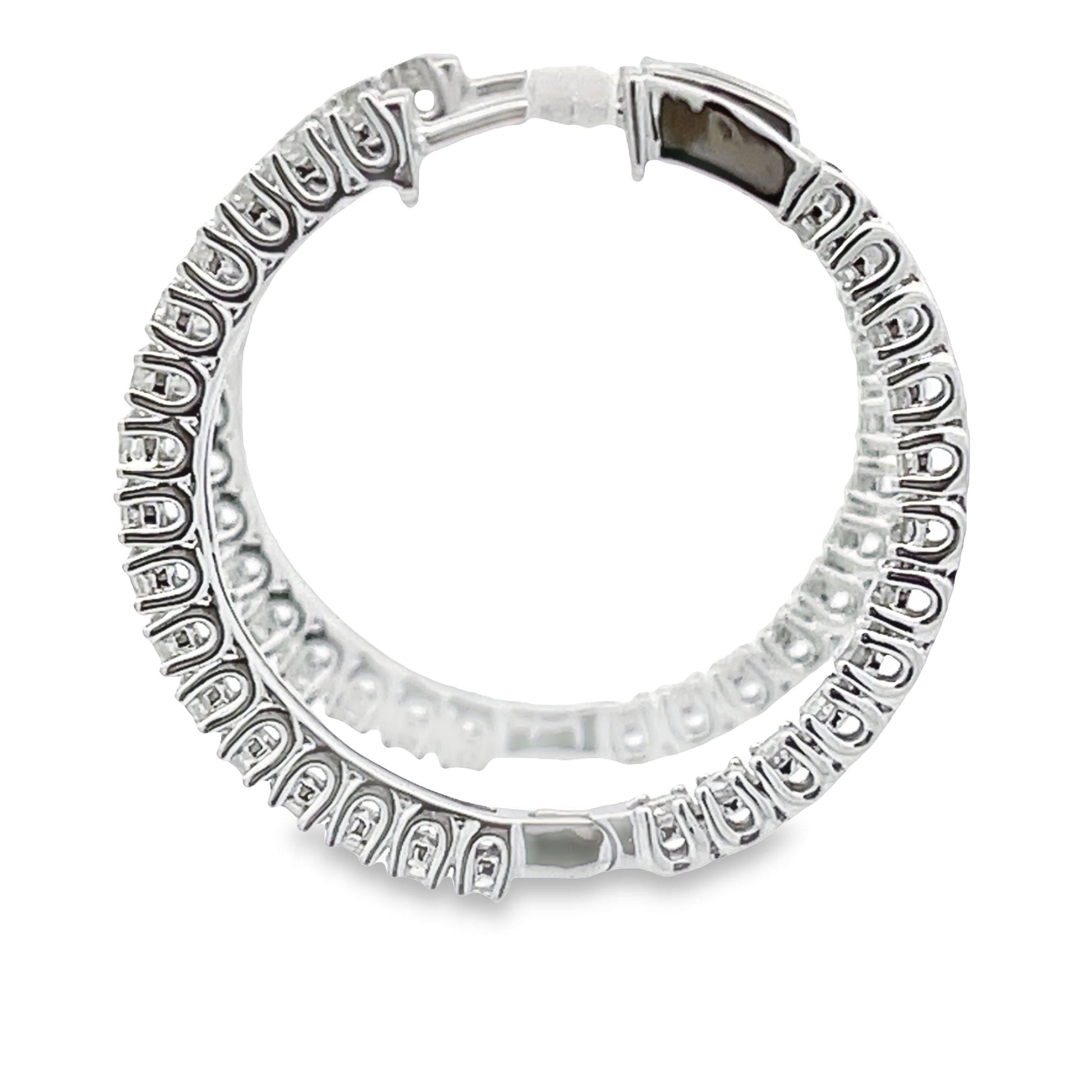 Genuine 1.53ct Diamond Hoop Earrings 10KT White Gold Bids.com