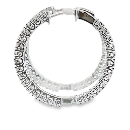 Genuine 1.53ct Diamond Hoop Earrings 10KT White Gold Bids.com