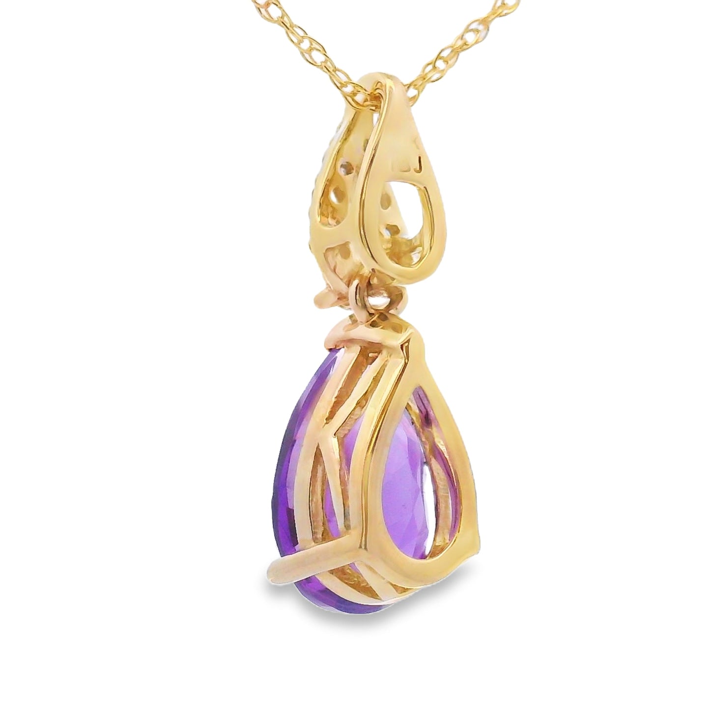 Amethyst Diamond Fashion Pendants 10KT Yellow Gold Bids.com