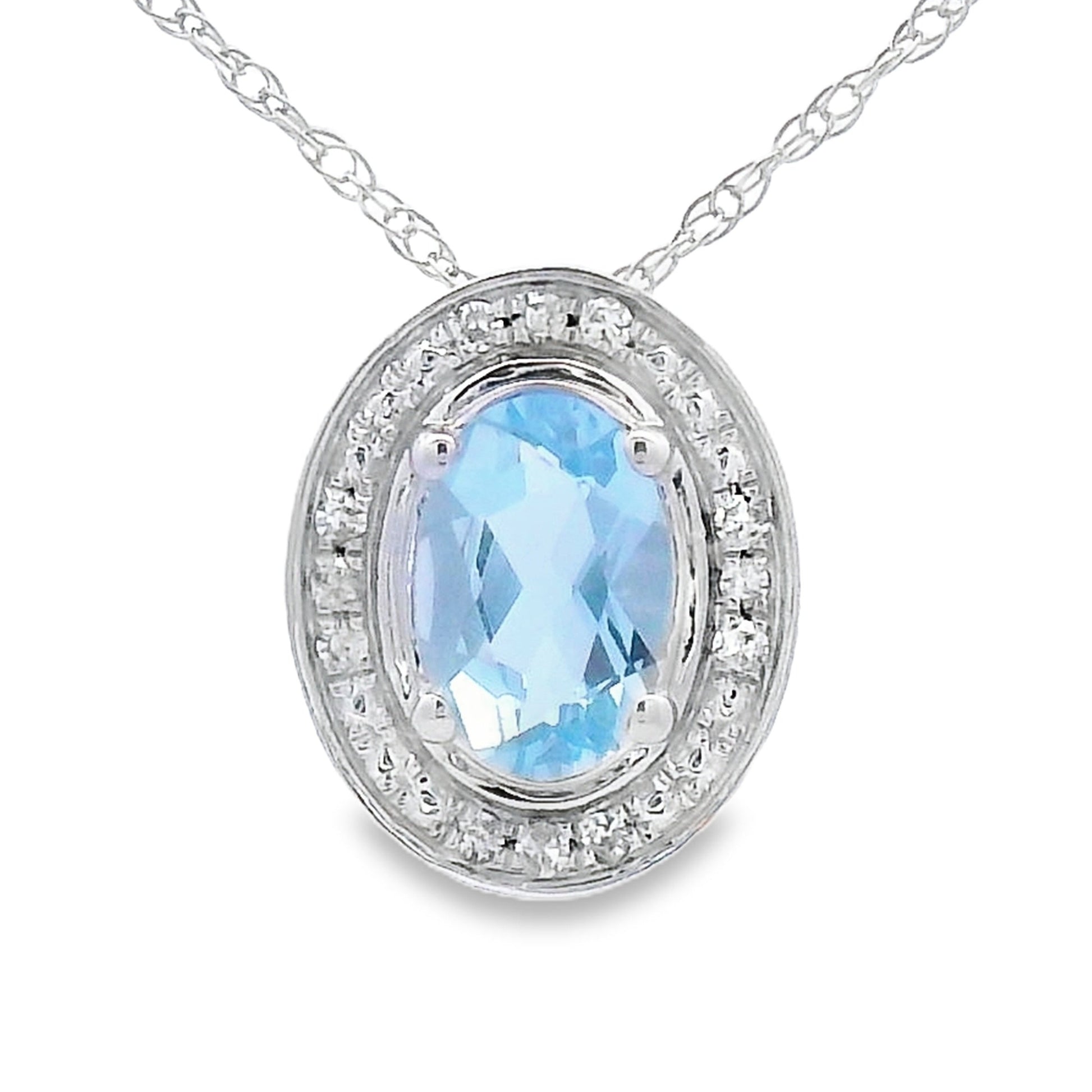 Aquamarine Diamond Fashion Pendants 10KT White Gold Bids.com