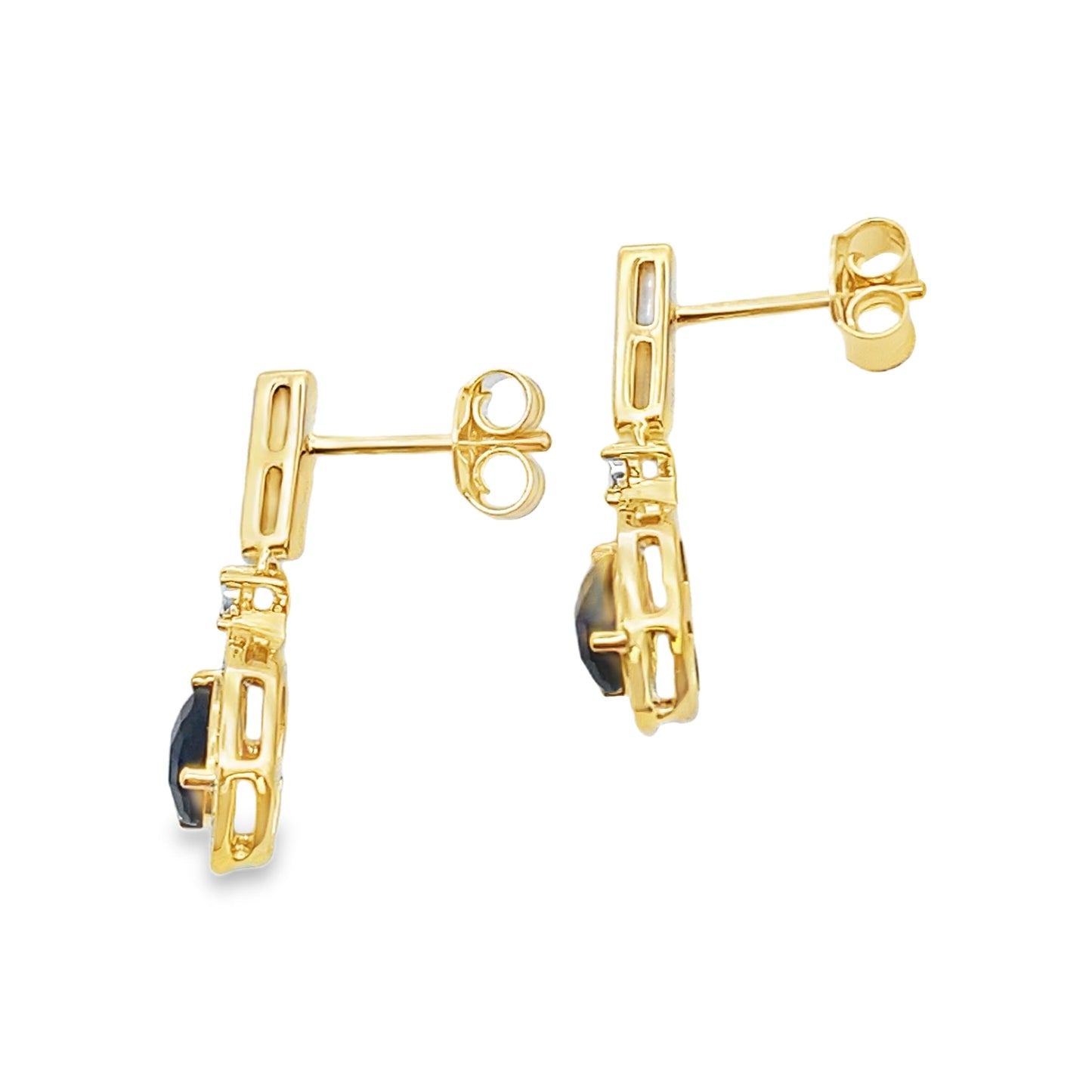 .84ct Onyx Diamond Dangle Earrings 10KT Yellow Gold Bids.com