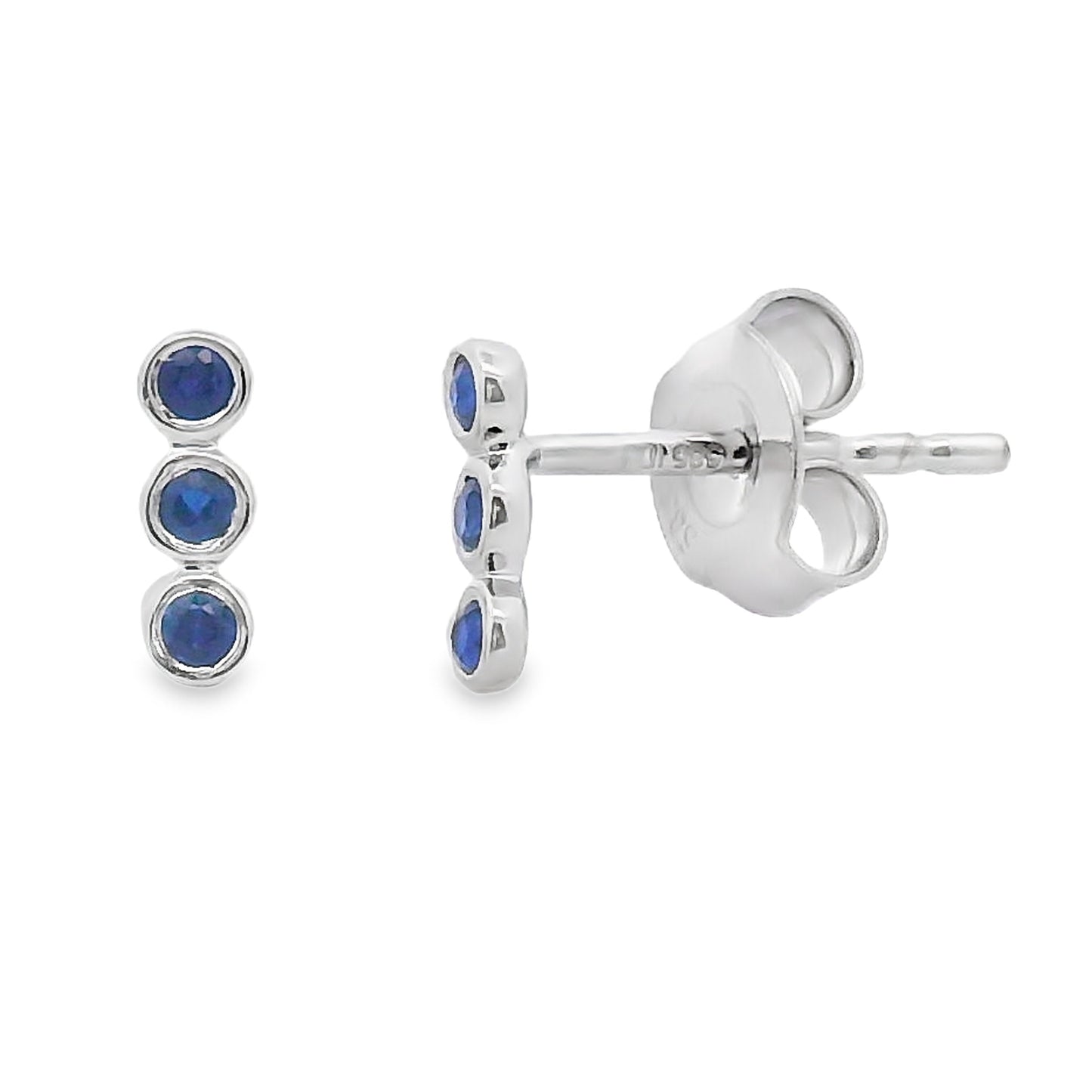 Genuine .10ct Sapphire Earrings 14KT White Gold Bids.com