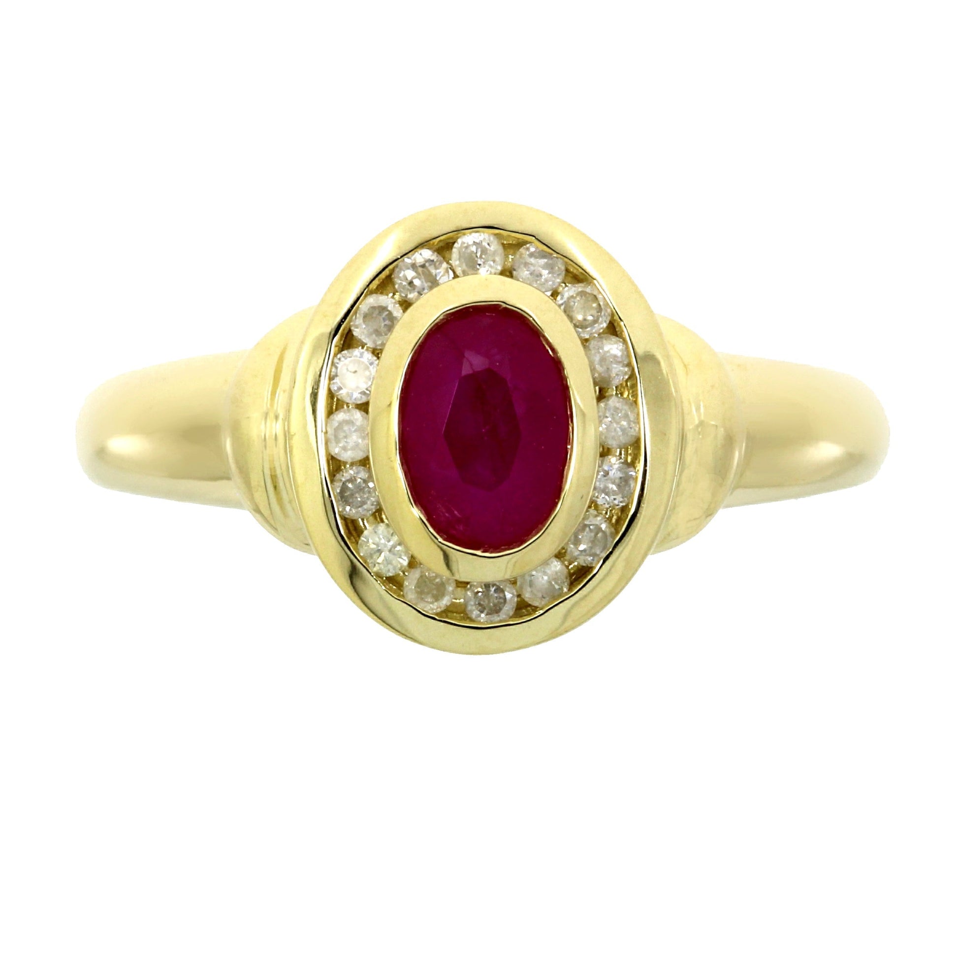 Natural .70ct Ruby Diamond Ring 10KT Yellow Gold Bids.com