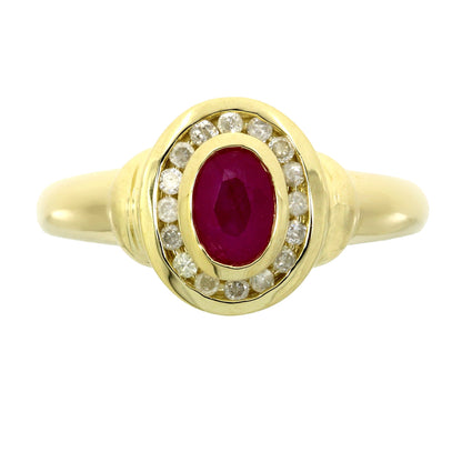 Natural .70ct Ruby Diamond Ring 10KT Yellow Gold Bids.com