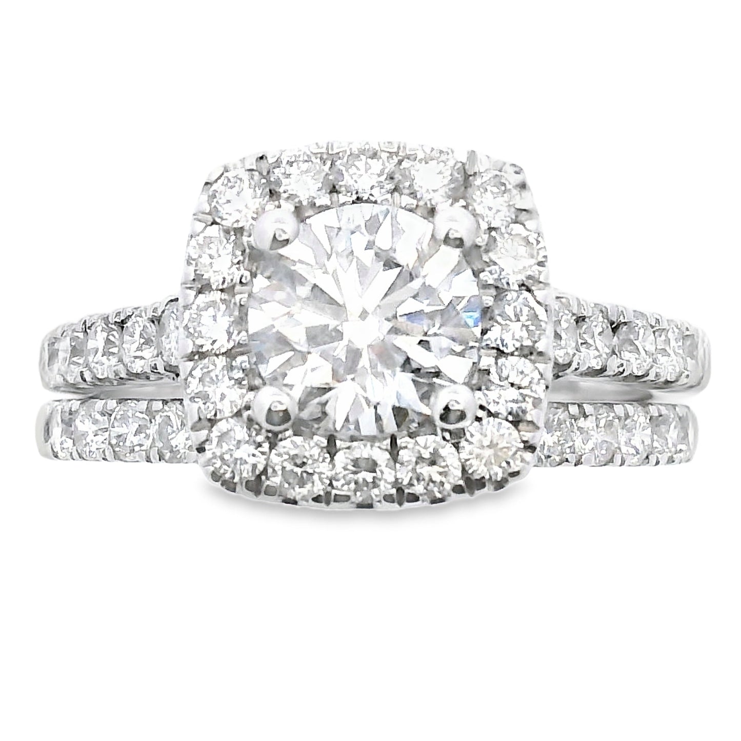 Lab Grown Diamond Engagement Ring Set 10KT White Gold Bids.com