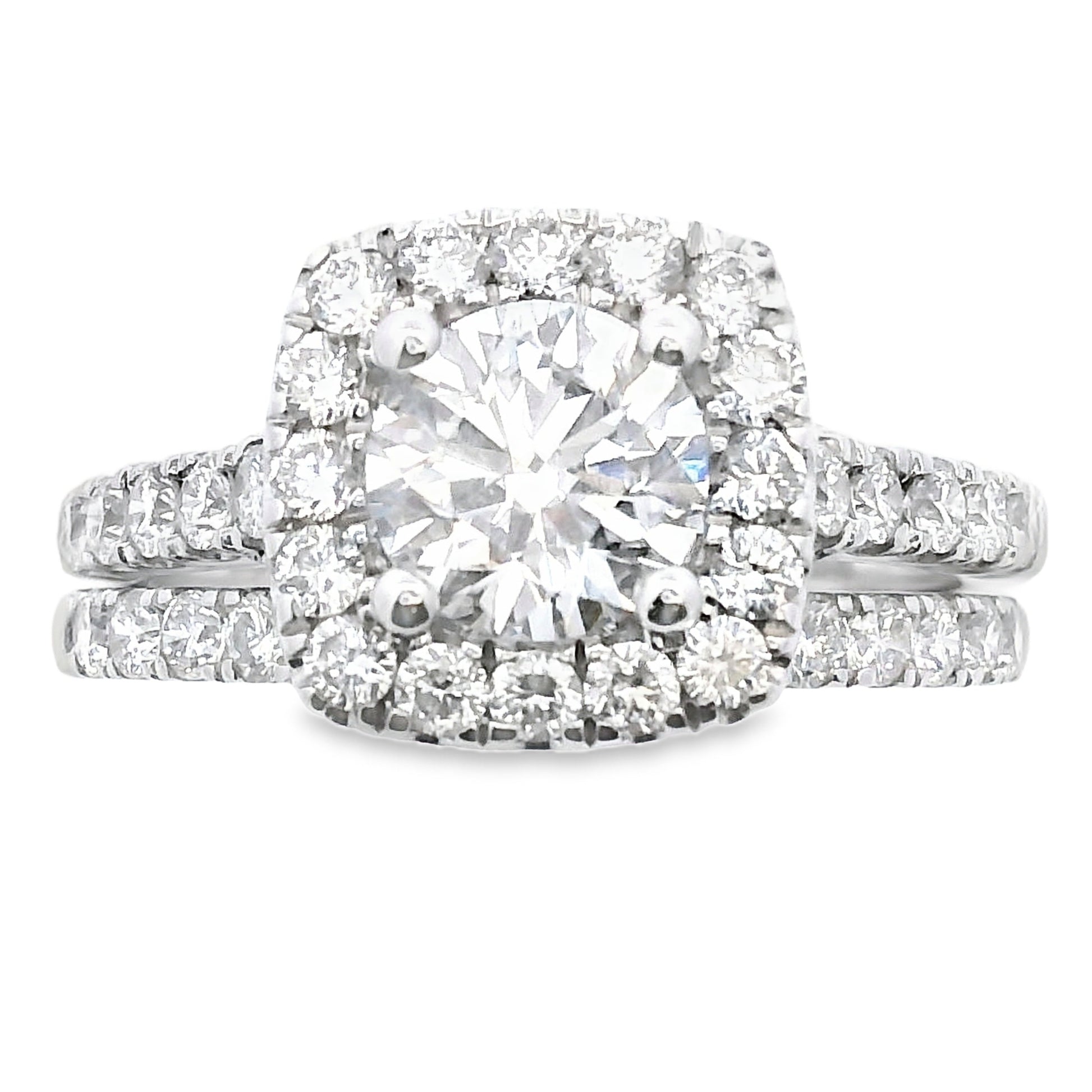 Lab Grown Diamond Engagement Ring Set 10KT White Gold Bids.com