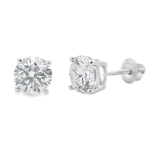 2.00ct Lab Grown Diamond Stud Earrings 14KT White Gold Bids.com