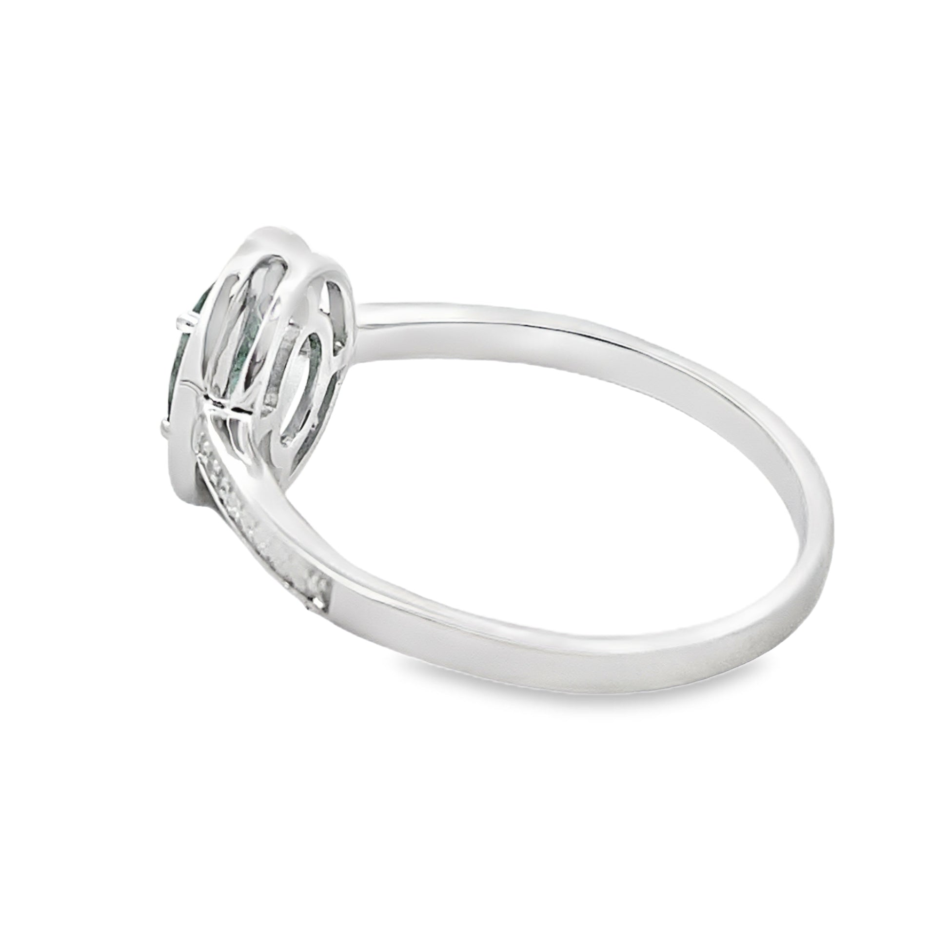 Genuine .49ct Emerald Diamond Ring 10KT White Gold Bids.com