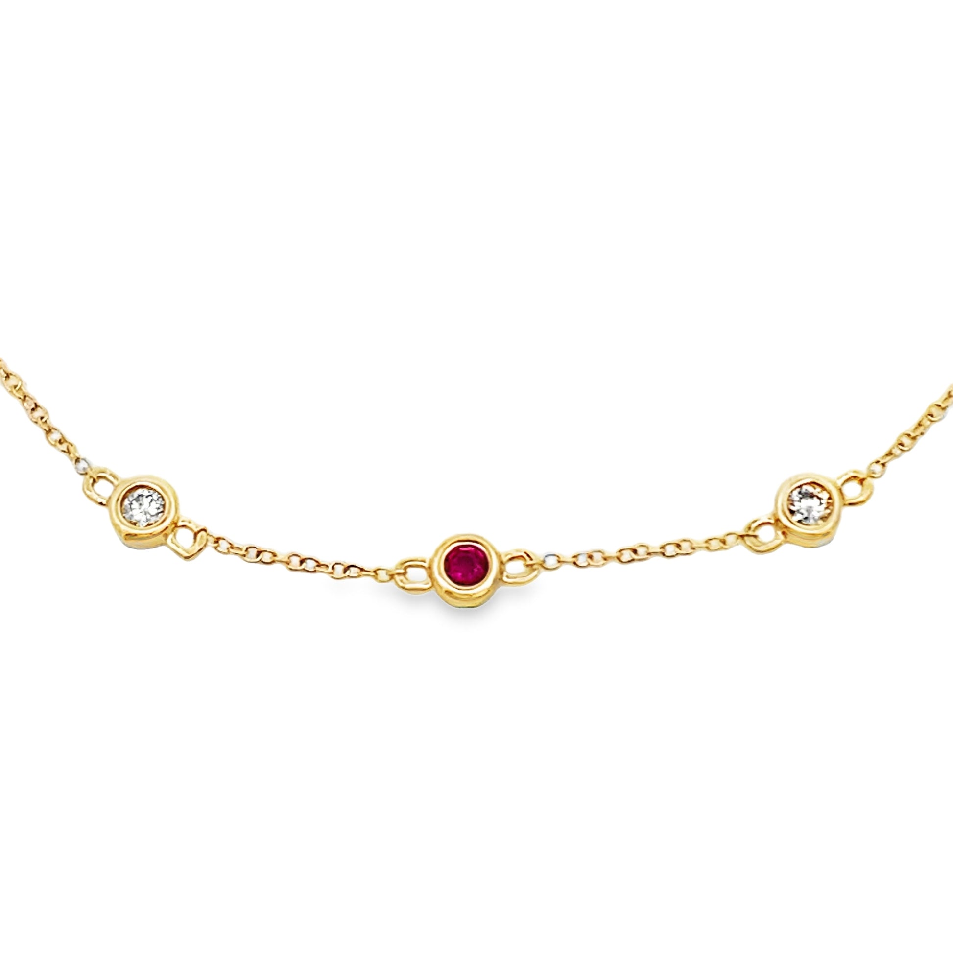 Natural .25ct Ruby Diamond Bracelet 14KT Yellow Gold Bids.com