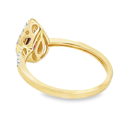 Natural .98ct Amethyst Diamond Ring 14KT Yellow Gold Bids.com
