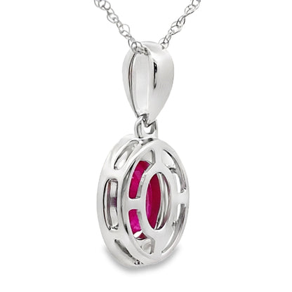 .70ct Ruby Diamond Fashion Pendants 10KT White Gold Bids.com