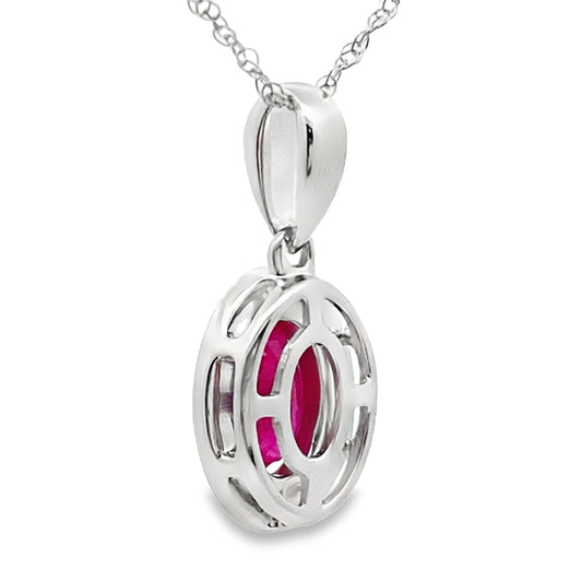 .70ct Ruby Diamond Fashion Pendants 10KT White Gold Bids.com