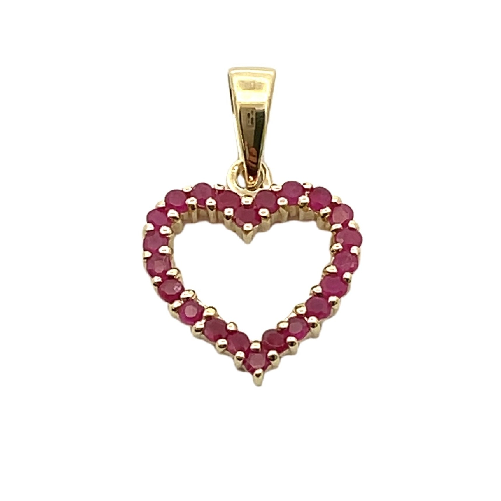 Genuine .37ct Ruby Heart Love Pendant 10KT Yellow Gold Bids.com