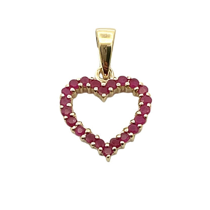 Genuine .37ct Ruby Heart Love Pendant 10KT Yellow Gold Bids.com