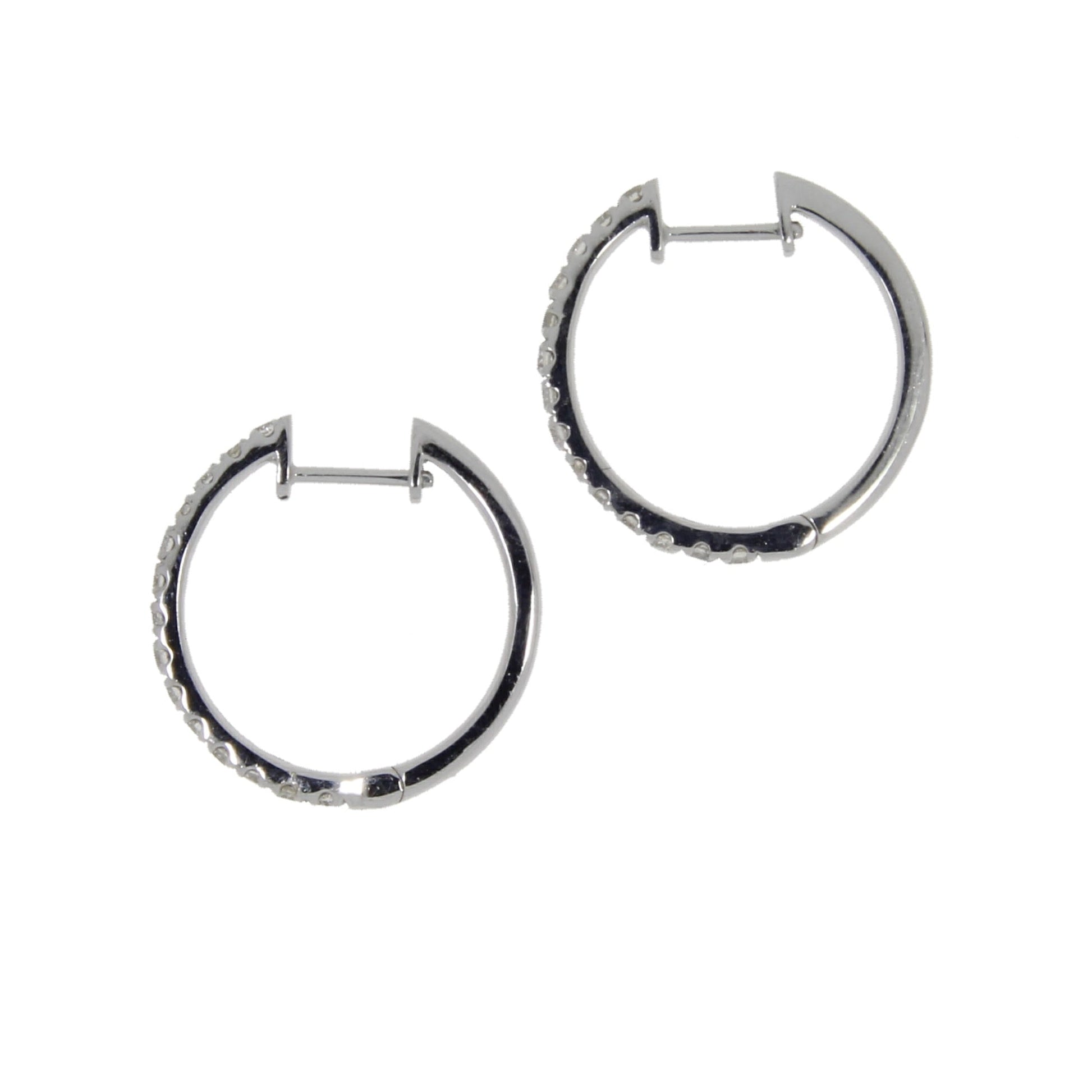 Genuine .51ct Diamond Hoop Earrings 14KT White Gold Bids.com