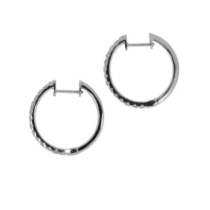 Genuine .51ct Diamond Hoop Earrings 14KT White Gold Bids.com