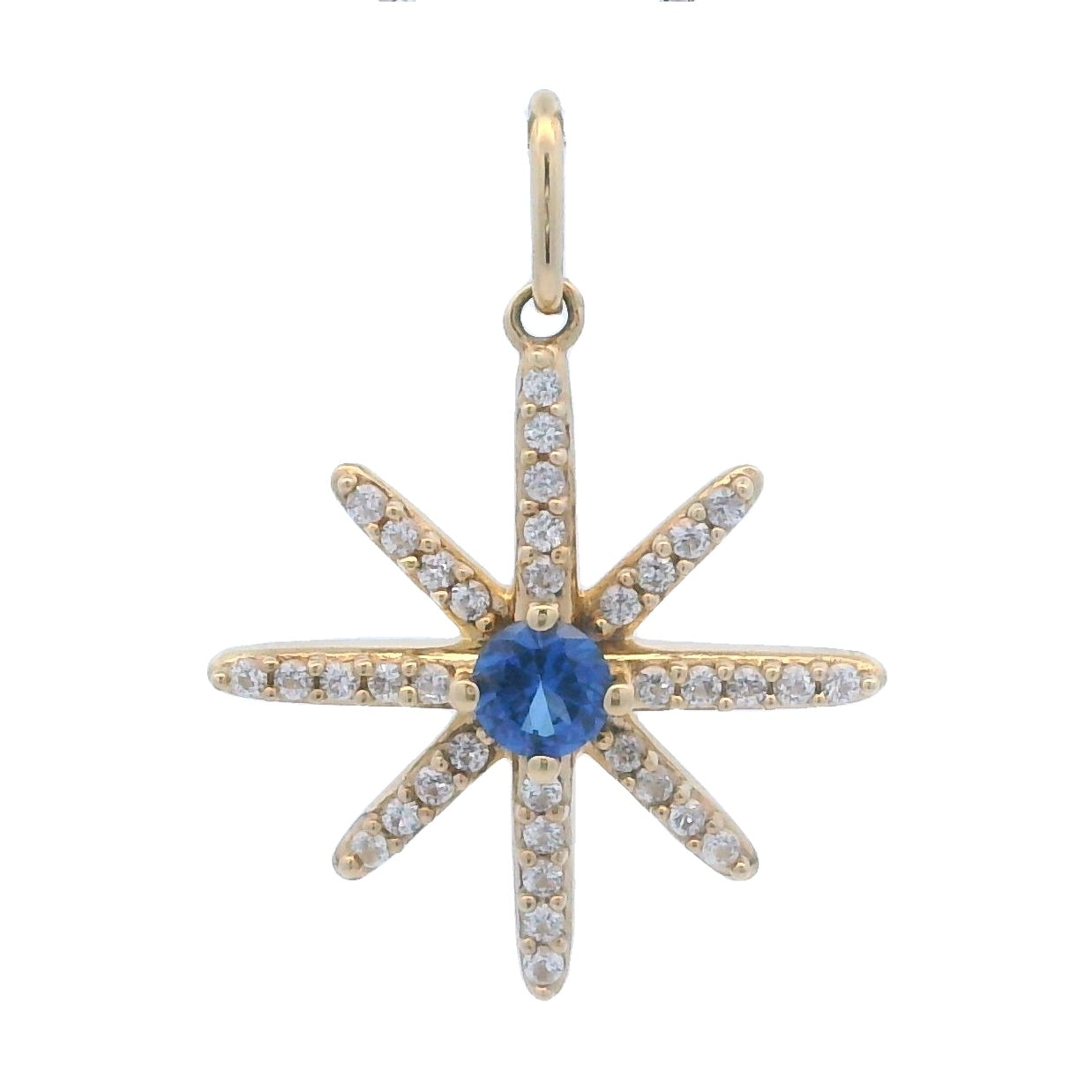 Genuine Created Sapphire Star Pnd 10KT Yellow Gold Bids.com