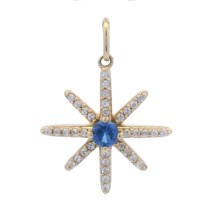 Genuine Created Sapphire Star Pnd 10KT Yellow Gold Bids.com