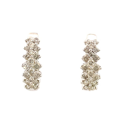 1.09ct Diamond Diamond Hoop Earrings 14KT White Gold Bids.com