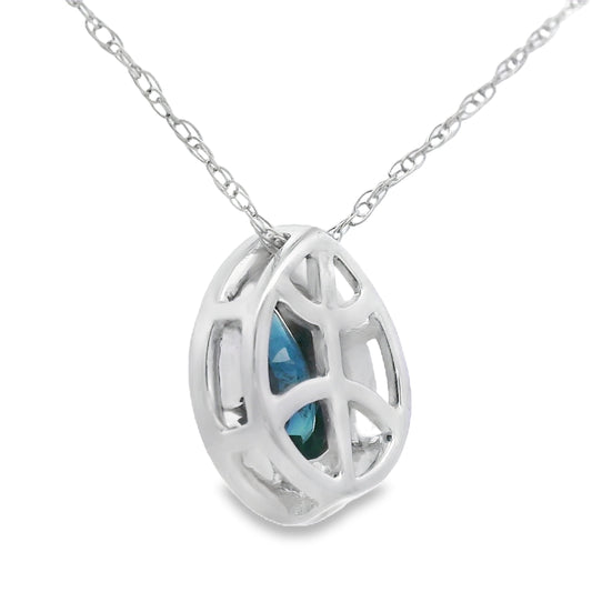 .54ct Sapphire Diamond Fashion Pendants 10KT White Gold Bids.com